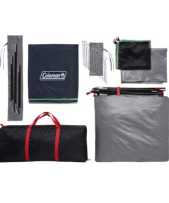 Coleman Skydome Camping Tent, 2/4/6/8 Person Family Dome Tent with 5 Minute Setup, Strong Frame can Withstand 35MPH Winds, Roomy Interior with Extra Storage Included Blue 4-person 35 81ASSIBuqFL