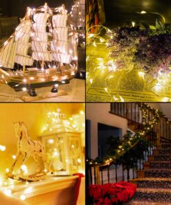 TingMiao Fairy Lights 33ft 100 LED String Lights Battery Operated with Remote Waterproof Copper Wire Lights for Indoor Decorative Lights Warm White 24 81AT GuAL