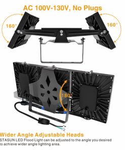 LED Flood Light Outdoor, STASUN 300W 27000lm Outdoor Area Lighting, IP66 Waterproof Exterior Floodlight Commercial Security Light, 5000K Daylight White, 3 Adjustable Heads for Yard, Street,Parking Lot 21 81ATrB5UzRL