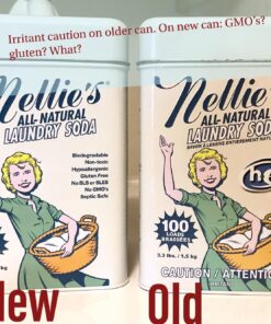 Nellie's Laundry Soda, 100 Load Tin, Non Toxic, Biodegradable, Hypoallergenic, Vegan, Leaping Bunny Certified, 52.8 Oz, Pack of 2 Fragrance Free 3.3 Pound (Pack of 2) 25 81AVB6r1d2L