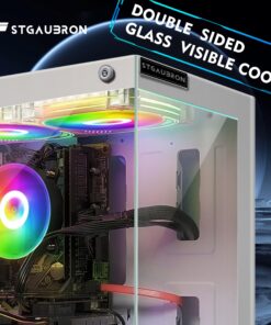 STGAubron Gaming Desktop PC,Intel Core i7-6700 up to 4.0G,32G DDR4,2T SSD,Radeon RX 580 16G GDDR5,600M WiFi,BT 5.0,RGB Fan x 3,RGB Keyboard&Mouse,RGB Mouse Pad,RGB BT Sound Bar,W10H64 9 81AVDgiexRL