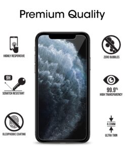 amFilm Glass Screen Protector for iPhone 11 Pro, iPhone XS/X with Easy Installation Tray, Tempered Glass, 3 Pack 33 81AWBjA84jL