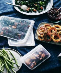 Stasher Reusable Silicone Storage Bag, Food Storage Container, Microwave and Dishwasher Safe, Leak-free, Bundle 4-Pack Small, Clear 4 Pack 20 81AWgd6Y fL