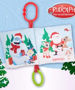KIDS PREFERRED Rudolph The Red-Nosed Reindeer On The Go Teether Book, Soft Crinkle, Mirror, Christmas Holiday Toy, Boys & Girls 0 and up, 5 Inches 17 81AX0L8mSL