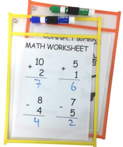 Alternative view of Clipco Dry Erase Pocket Sleeves Assorted Colors (30-Pack)