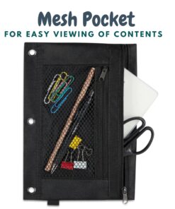 1InTheOffice Pencil Pouch 3 Ring, Black, Pencil Pouch For 3 Ring Binder 2 Pack (Canvas Black) Canvas Black 14 81Abd8Uo30L