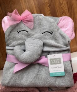 Hudson Baby Unisex Baby Cotton Animal Face Hooded Towel, Pretty Elephant, One Size 23 81Ae9xgOD1L