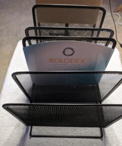 Rolodex 22141 Mesh Stacking Sorter Five Sections Metal 8 1/4 x 14 3/8 x 7 7/8 Black 30 81AfOEdBwL