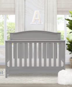 Delta Children Emery 4-in-1 Convertible Baby Crib - Greenguard Gold Certified, Grey 4-in-1 Crib 27 81AfSnwKnzL