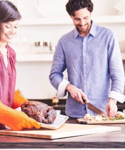 Jolly Green Products Ekogrips Premium Heat-Resistant BBQ Gloves for Cooking and Meat Handling, Kitchen Oven Gloves, Fireplace Accessory, Campfire Gloves, BBQ Mitt, Dishwashing Gloves (Orange, L/XL) Orange 32 81Ag5qItZ4L