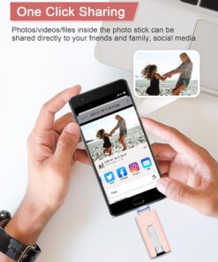 256GB USB Flash Drive for Phone and Pad, Photo Stick High Speed External USB Thumb Drives Photo Storage Memory Stick for Save More Photos and Videos (Pink, 256GB) Pink 16 81AjWHj5XaL