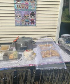 Ice Chilled 5 Compartment Condiment Server Caddy - Serving Tray Container with 5 Removable Dishes with Over 2 Cup Capacity Each and Hinged Lid | 3 Serving Spoons + 3 Tongs Included 43 81AkWAfZgoL