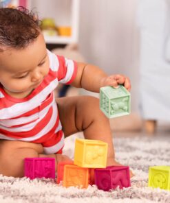 Alternative view of B. toys – Baby Blocks – Stacking & Building Toys For Babies – 10 Soft & Educational Blocks- Numbers, Shapes, Colors, Animals- One Two Squeeze- 6 Months +