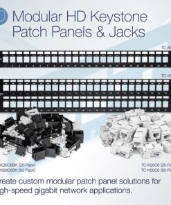 TRENDnet Cat6 Keystone Jack, 25-Pack Bundle, 90° Angle Termination, Compatible With Cat5, Cat5e, Cat6 Cabling, Color-Coded Labeling, Gold-Plated Contacts, Tool-less Design, White, TC-K25C6 16 81AlvxoTAJL