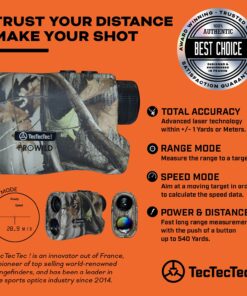 Alternative view of TecTecTec ProWild Hunting Rangefinder 6X Magnification, up to 540 Yards Laser Range Finder for Hunting with Range Scan, Speed Mode, CR2 Battery, and High-Precision Fast Measurements - Camo
