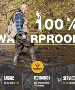 FISHINGSIR Fishing Waders for Men with Boots Womens Chest Waders Waterproof for Hunting with Wading Belt M06/W08 Green 15 81AnJZ1CmaL