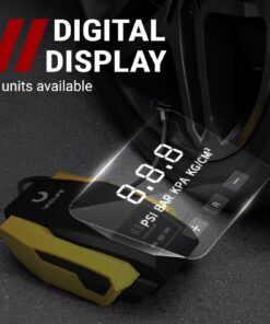 VacLife Portable Air Compressor - Air Pump for Car Tires (up to 50 PSI), 12V DC Tire Pump for Bikes (up to 150 PSI) w/ LED Light, Digital Pressure Gauge, Model: ATJ-1166, Yellow (VL701) Large 29 81AnXB4a7XL