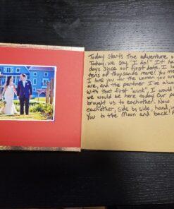 T-HAOHUA Anniversary Photo Album Scrapbook - Our Adventure Book Wedding Photo Album Scrapping 11.6"x7.5" inches, 80 Pages - Includes Bonus 5 Postcards and 5 Self-Adhesive Photo Corners multicolored 34 81ApqlhpThL