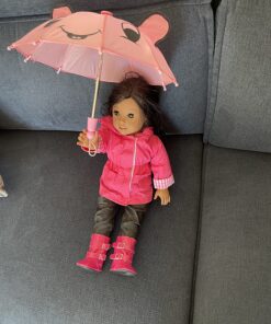 Dress Along Dolly 6pc Rainy Day 18" Doll Outfit- American Clothes & Accessories Set Includes Raincoat, Umbrella, Boots, Hat, Pants & Shirt- Perfect Holiday Girl Gift Set for Less 30 81ApsdnEz9L