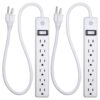 GE 6-Outlet Power Strip 2 Pack, 2 Ft Extension Cord, On/Off Switch, Integrated Circuit Breaker, Heavy Duty, UL Listed, White, 14087 29 81Aq0Hk7nWL