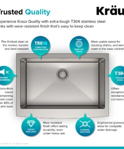 Kraus KHF200-30 Standart PRO Kitchen Stainless Steel Sink, 30 Inch Round Apron Single Bowl Rounded Apronfront 36 81Aqam7IFnL