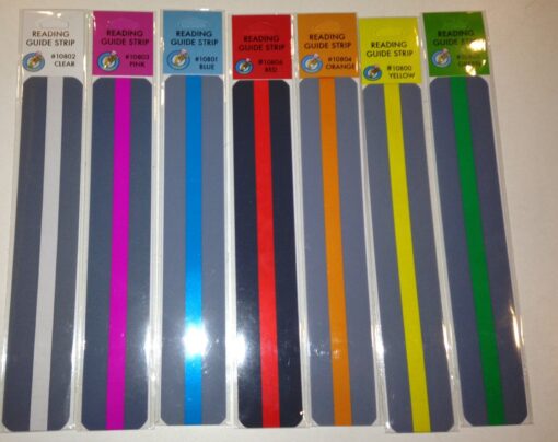 Crystal Children and Teacher Supply Guided Reading Strips Asst. Set of 7 (Colored Overlays)