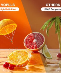 Mini Projector, VOPLLS 1080P Full HD Supported Video Projector, Portable Outdoor Home Theater Movie Projector, 50% Zoom, Compatible with HDMI, USB, AV, Smartphone/Tablet/Laptop/PC/TV Box A-Mini projector 24 81ArMxMz16L