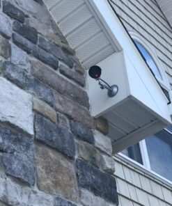 WALI Bullet Dummy Fake Surveillance Security CCTV Dome Camera Indoor Outdoor with one LED Light Warning Security Alert Sticker Decals (TC-S4), 4 Packs, Silver 39 81AsejljnML