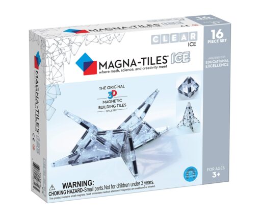 MAGNA-TILES Ice 16-Piece Magnetic Construction Set, The ORIGINAL Magnetic Building Brand ICE Set