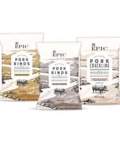 Epic Artisanal Pork Rinds Snack, Sea Salt and Pepper, BBQ Seasoning, Maple Bacon, 2.5 Ounce