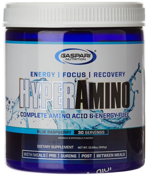 Gaspari Nutrition Hyper Amino, Blue Raspberry, 30 Count