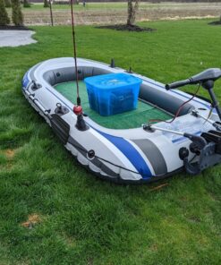 INTEX Excursion Inflatable Boat Series: Includes Deluxe 54in Aluminum Oars and High-Output Pump – SuperStrong PVC – Adjustable Seats with Backrest – Fishing Rod Holders – Welded Oar Locks 4-Person 36 81AuNuSgEFL