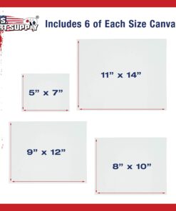 US Art Supply Multi-Pack 6-Ea of 5 x 7, 8 x 10, 9 x 12, 11 x 14 inch. Professional Quality Medium Artist Canvas Panel Assortment Pack (24 Total Panels) 34 81Ax0KFS6L