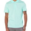 Amazon Essentials Men's Slim-Fit Quick-Dry Golf Polo Shirt Polyester Aqua Blue Stripe X-Small