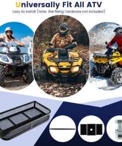 Goplus ATV Front Rack, Universal ATV Storage Rack, Heavy Duty Luggage Carrier with Metal Mesh Frame, ATV/UTV Cargo Basket, 36.5”L x 17.5”W x 6.5”H 21 81Ay9j6BUiL