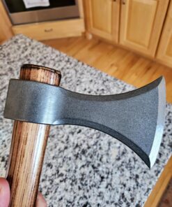 BLADED Throwing Hatchet w/ Sheath - Made in USA Axe w/ Forged 4140 Steel Head & 100% American Hickory Wood Handle - Small Competition & Survival Tomahawk - Kindling, Camping & Chopping Metal Hand Hawk Natural Steel 22 81B Gd3zsWL