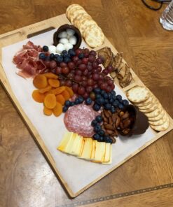 Cutting Boards,Large Bamboo Chopping Board, Built-In 3 Compartments And Juice Grooves, Charcuterie Board for Kitchen Counter Meat (Butcher Block) Cheese, Vegetables,Bread (17 x 12.6") XL 17 x 12.6" 33 81B0SMrCrXL