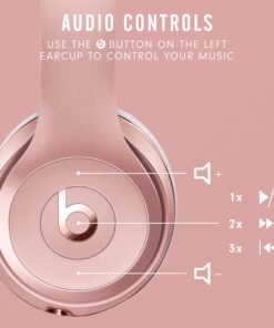 Beats Solo3 Wireless On-Ear Headphones - Apple W1 Headphone Chip, Class 1 Bluetooth, 40 Hours of Listening Time, Built-in Microphone - Rose Gold (Latest Model) Without AppleCare+ 36 81B0TzYpqIL