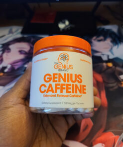 Genius Caffeine Pills 100mg, Extended-Release Microencapsulated Caffeine Pills - All-Natural Non-Crash Sustained Energy, Focus & Concentration Supplement - Nootropic Brain Booster - 100 Capsules 36 81B0awm WRL