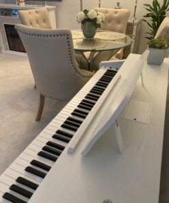 The ONE Digital Piano with Lighted-up Teaching Keys, Piano Keyboard 88 Keys with Hammer Action for Beginner/Professional, Full Size Weighted Keyboard with Piano Stand/3-Pedal Unit/APP, White PLAY 32 81B1KydPwHL