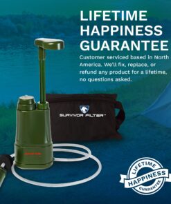 Survivor Filter Pro Hand-Pump Portable Water Filter - Lightweight Water Filter Camping, Backpacking, and Hiking - Water Purifier Survival - 0.01 Micron Ultra Filter 29 81B1YvBoEcL