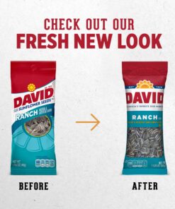 DAVID Roasted and Salted Ranch Sunflower Seeds, 1.625 oz, 12 Pack 13 81B3VA5hs2L