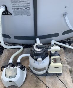 INTEX QS500 Krystal Clear Saltwater Chlorine System for Above Ground Pools: Keeps Water – Removes Bacteria Reduces Chemical Use Sleek Control Panel with Buttons Up to 7000 Gallon Pools Saltwater System with E.C.O. (Electrocatalytic Oxidation) 39 81B3fnLyC7L