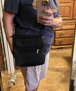 Travelon Anti-Theft Classic Mini Shoulder Bag, Black, One Size, 8.5 x 8.5 x 2 63 81B3okF8YML