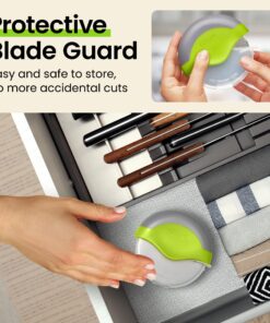 Kitchy Pizza Cutter Wheel with Protective Blade Cover, Ergonomic Pizza Slicer (Green) Green 25 81B3r2EBThL