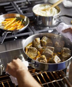 KitchenAid 5-Ply Clad Stainless Steel Cookware Pots and Pans Set, 10 Piece, Polished Stainless 20 81B4H3sAqtL