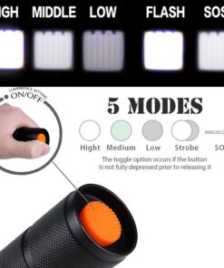 2 Pack LED Tactical Flashlight Water Resistant Military Grade 2000 Lumens 5 Modes Zoom Function Ultra Bright Torch 2 pack 29 81B4Oe3vF9L