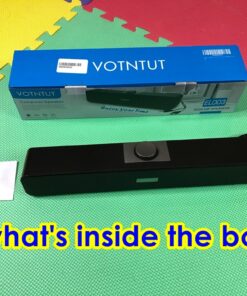 VOTNTUT Computer Speakers,Wired USB Desktop Speaker,Stereo USB Powered Mini Sound Bar Speaker for PC Tablets Desktop Laptop MP3 Mac Air/Pro((USB-C to USB Adapter Included) (Black) Black 38 81B6xhVtaKL