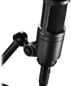 Audio-Technica AT2020 Condenser Studio Microphone Bundle with Studio Stand, Pop Filter and XLR Cable (4 Items) 8 81B6zhkmCKL