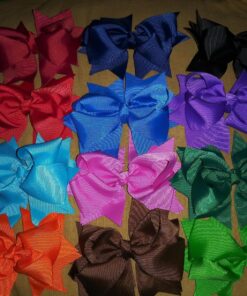 LCLHB 5 inch Layered Hair Bows Clips Hair Accessories for Toddler Little Girls Adults (Pack Of 12) Vintage Pure 19 81B8I6fA6sL